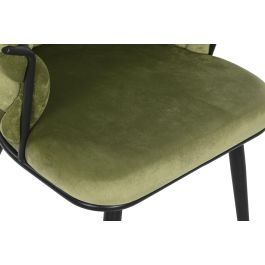 DKD Home Decor Silla Terciopelo Verde Negro Metal 66 x 84 x 60 cm
