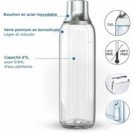 Brita BRI4006387118426 Pack 2 Botellas de Vidrio sodaTRIO 1L para Máquinas de Soda