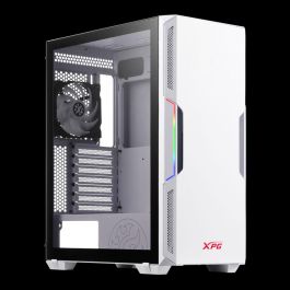 XPG Starker Caja PC ATX Blanca con Ventana Lateral de Vidrio Templado, 5 Ventiladores Frontales y Soporte 2.5/3.5"