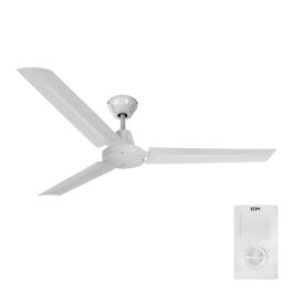 Edm Ventilador de techo mini industrial blanco Ø120cm, 5 velocidades, control de pared Precio: 75.49999974. SKU: S7917022