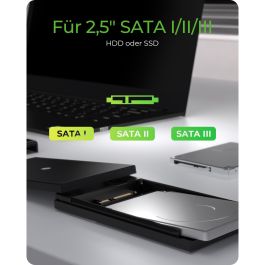 ICY BOX Carcasa para disco duro 2.5" SATA USB3.2 Negro