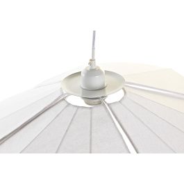 DKD Home Decor Lámpara Techo Oriental Blanco Metal y Lino 68 x 68 x 21 cm