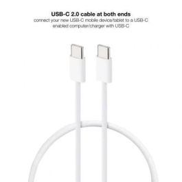 NANO CABLE 10.01.6001-CO Cable USB-C 2.0 Macho a USB-C 2.0 Macho 3A 60W Blanco 1 Metro