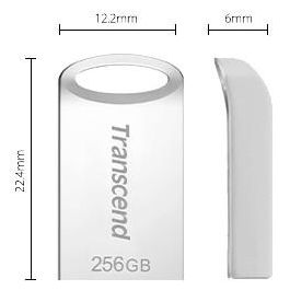 Transcend JetFlash 710S 256GB USB 3.2 Gen 1 (3.1 Gen 1) Pendrive Metálico Plata Anti-Polvo, Golpes y Salpicaduras