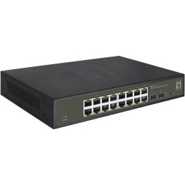 LevelOne GES-2118 Switch Gestionado 16 Puertos Gigabit Ethernet (10/100/1000) con 2 Puertos SFP Montaje en Rack