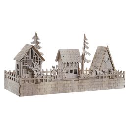 DKD Home Decor Decoración Navidad Alpina Casas con Iluminación LED de Madera Marrón 15x20x45 cm Precio: 14.24412. SKU: B189AASGSE