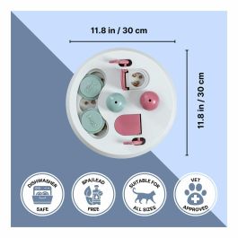 Trixie Activity Flip Board para Gatos - Juego de Inteligencia y Dispensador de Premios, Ø 23 cm, Gris claro y Rosa