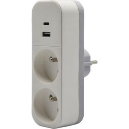 Quarx QUA4004282472414 Biplite 2P 16A con USB-A y USB-C, compatible con NF