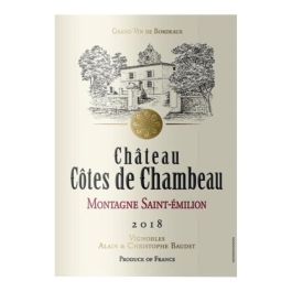 Château Côtes De Chambeau 2017 Montagne Saint-Emilion - Vino tinto Burdeos