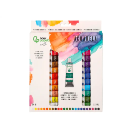 Liderpapel Pintura de Acuarela Caja 24 Tubos de Aluminio 12 ml Colores Surtidos