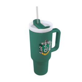 PYRAMID Vaso Termo Harry Potter Slytherin 1,2L con Tapa, Pajita y Asa de Acero Inoxidable para Bebidas Frías/Calientes