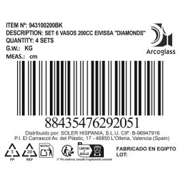 Set 6 Vasos Eivissa Diamonds 200 cc - La Mediterranea (8 Cajas) Set 6 Vasos Eivissa Diamonds 200 cc - La Mediterranea (8 Cajas)