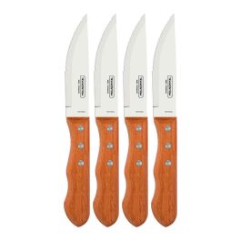 Tramontina Juego de 4 Cuchillos para Asado Jumbo 12,7cm Dynamic, Acero Inoxidable, Mango de Madera Precio: 17.69000035. SKU: S7919485