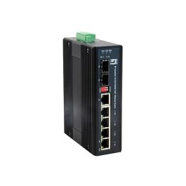 LevelOne IES-0610 Switch Industrial 4 Puertos Gigabit PoE+ 126W, 2 SFP, Full Duplex, Montaje DIN/Pared