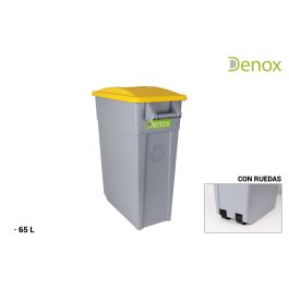 Denox Cubo Basura Reciclaje 65L Cerrado Amarillo - 29x67x59 cm (2 Unidades) Precio: 68.88999964. SKU: B1CBECEYA9
