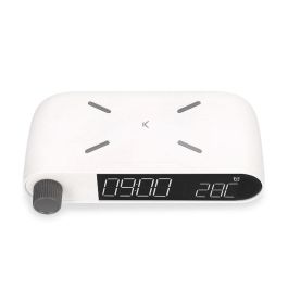 Reloj Despertador con Cargador Inalámbrico KSIX Retro Blanco 10 W