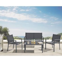 SALONCEBUGF Estructura de Acero para Jardín, 4 Personas, Gris