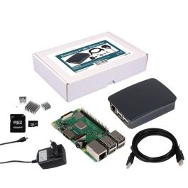 Raspberry Pi Pi 3B+ 1GB, a box, a 16GB microSD card with an adapter and installed NOOBS software, an HDMI cable, a set of heatsinks, and a micro USB power supply. Precio: 148.78999982. SKU: B1GAWBFV8L