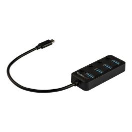 StarTech.com Hub USB Tipo C de 4 Puertos USB-A 3.1 Gen 1, 5 Gbps con Interruptores Individuales de Encendido/Apagado para PC/Mac