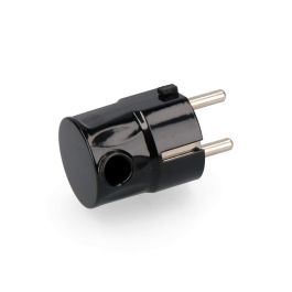 Edm Clavija tipo f t/tl 16A salida lateral 4,8mm negra