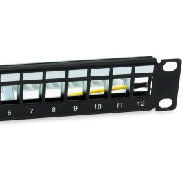 EQUIP 769331 Patch Panel 12x Cat6A 10" FTP 1HE Keystone Montaje en Bastidor Negro