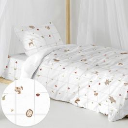 Juego de funda nórdica HappyFriday Mini Woods animals Multicolor Cama de 80 2 Piezas