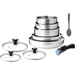 Arthur Martin AM4485 Batería de Cocina de Inducción, Acero Inoxidable, 10 Piezas, Mango Extraíble, Todas las Placas Incluida Inducción Precio: 104.49999956. SKU: B16MJH7YKZ
