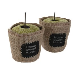 Sujetapuertas Shabby DKD Home Decor Verde Natural 18 x 36 x 18 cm (2 Unidades)