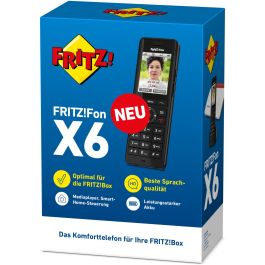 AVM FRITZ!Fon X6 Teléfono DECT Inalámbrico Negro con Contestador Automático, 300 Entradas