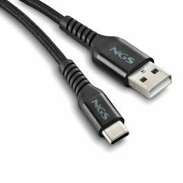 NGS KNOT-AC Cable USB 2.0 A a Tipo-C, Carga Rápida 12W, Datos 480Mbps, 1 metro, Trenzado Negro