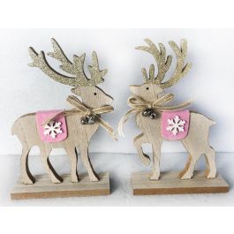 DKD Home Decor Figura de Navidad Reno Alpina de Madera Marrón Rosa 4x19x12 cm (12 Unidades) Precio: 13.59072. SKU: B163ZZQKQQ