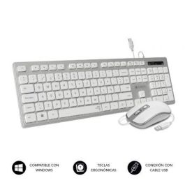 Teclado y Ratón Subblim SUBKBC-CEKE60 Blanco Plata Qwerty Español