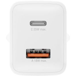 4smarts 540359 Cargador de pared PDPlug Duos 25W con 1xUSB-C y 1xUSB-A, Carga Rápida Quick Charge 3.0, Blanco
