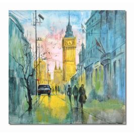 Cuadro DKD Home Decor Ciudad 100 x 3 x 100 cm Loft (2 Unidades)