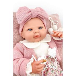 Reborn chaqueta rosa palo y pololo flores mecanismo besistos y almohada rosa maquillaje: 18501-24 50 cm Reborn chaqueta rosa palo y pololo flores mecanismo besistos y almohada rosa maquillaje: 18501-24 50 cm