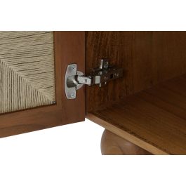 DKD Home Decor Mesita de Noche Item Home Acacia Ratan Marron Oscuro Natural 40 x 50 x 50 cm