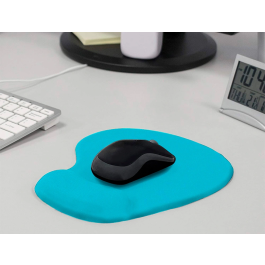 Q-connect Alfombrilla para Ratón con Reposamuñecas de Gel Color Turquesa 190x230x20 mm