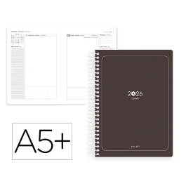 Antartik ESSENTIALS Agenda 2026 Día Página A5+ Espiral Negro Papel 80g FSC Precio: 28.1809. SKU: B187GXLDCX