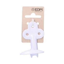 Edm Colgador Sencillo Zinc Lacado Blanco 7 x 7 cm