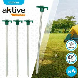 Piquetas para camping Aktive 25 cm 4 Piezas Ø 8 mm (24 Unidades) Piquetas para camping Aktive 25 cm 4 Piezas Ø 8 mm (24 Unidades)