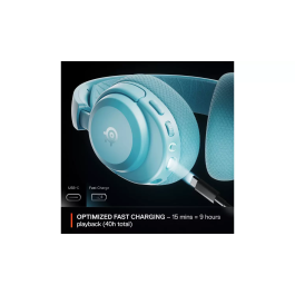 Steelseries Arctis Nova 3PW Auriculares Inalámbricos para Juegos - Bluetooth + 2,4 GHz - Azul Cielo - 40h Batería