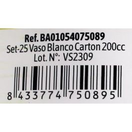 Set de 25 vasos blancos de cartón 200 cc - Algon (36 Cajas) Set de 25 vasos blancos de cartón 200 cc - Algon (36 Cajas)