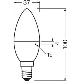 [LVE-4058075593237] Ledvance/Osram Bombilla LED "Classic" E14 4,9W 470Lm 2700K 200º IP20 - Blanco Muy Cálido