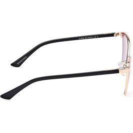 Guess Gafas GU8286 28Y Gafas de Sol Mujer, Montura Geométrica Metal Oro Rosa Brillante, Cristales Violeta, 55mm x 135mm