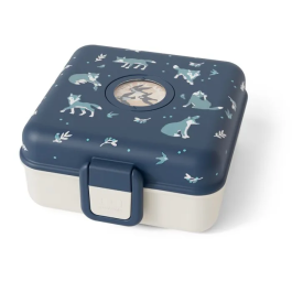 Monbento AABYH66225 Caja de Sándwich Infantil con Cubiertos Incluidos y Libres de BPA - Snacky Wolf