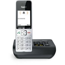 Gigaset COMFORT 500A Teléfono DECT/analógico con contestador automático y pantalla a color - Negro/Plata