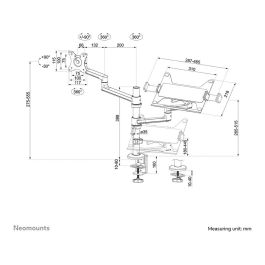 Neomounts DS20-425BL2 Brazo para Monitor y Portátil de 17-27" y 11.6-17.3" Negro