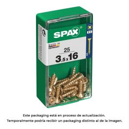 Spax 4081020350161 Tornillo Madera Cabeza Plana Yellox Rosca Completa Ranura Cruz Z2 4CUT 3,5x16mm Caja 25 Unidades Precio: 2.50000036. SKU: S7913867