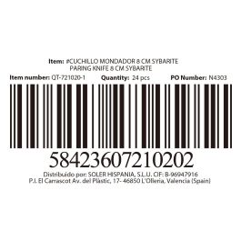 Quttin Cuchillo Mondador Sybarite 8 cm (24 Unidades)