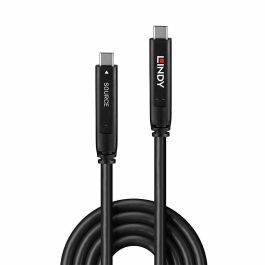 LINDY 43393 Cable Híbrido USB 3.2 Gen 1 & DP 1.4 Tipo C Macho a Macho 8m Negro